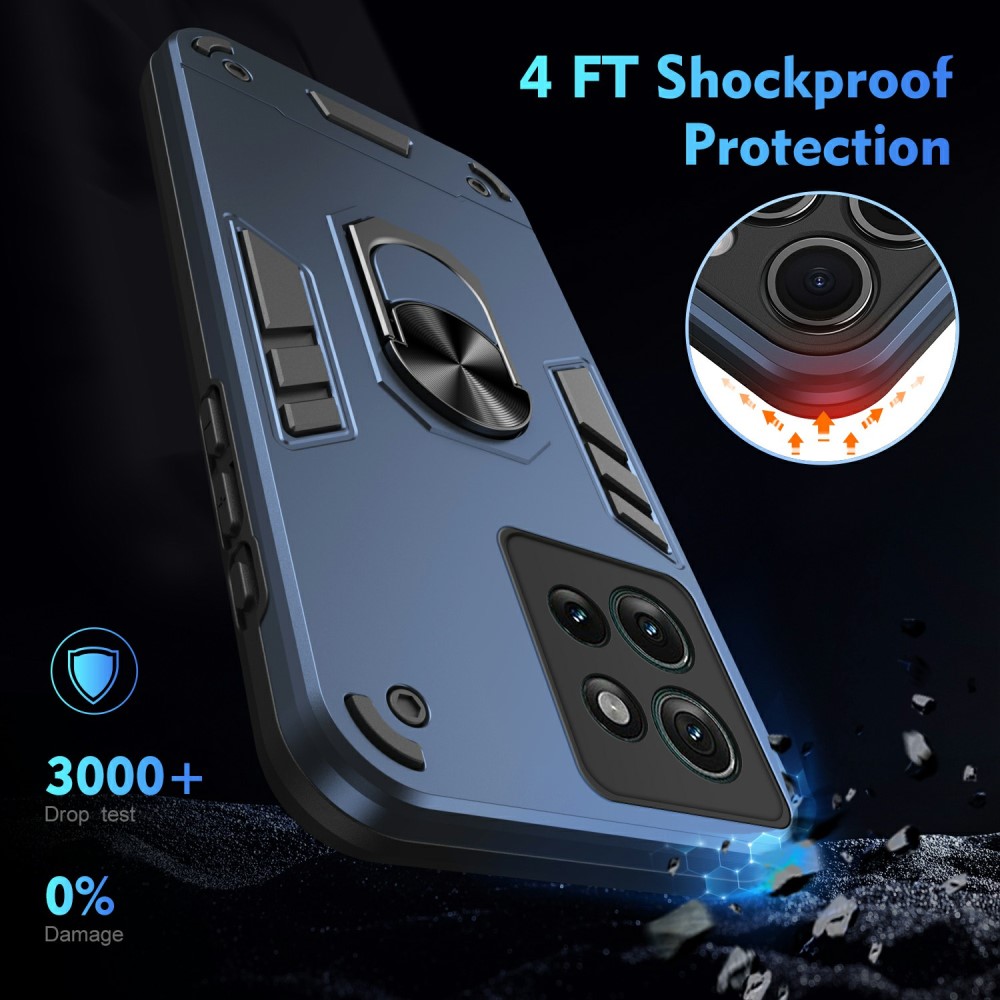  Motorola Edge 50 Skal Hybrid Armor Ring Blå