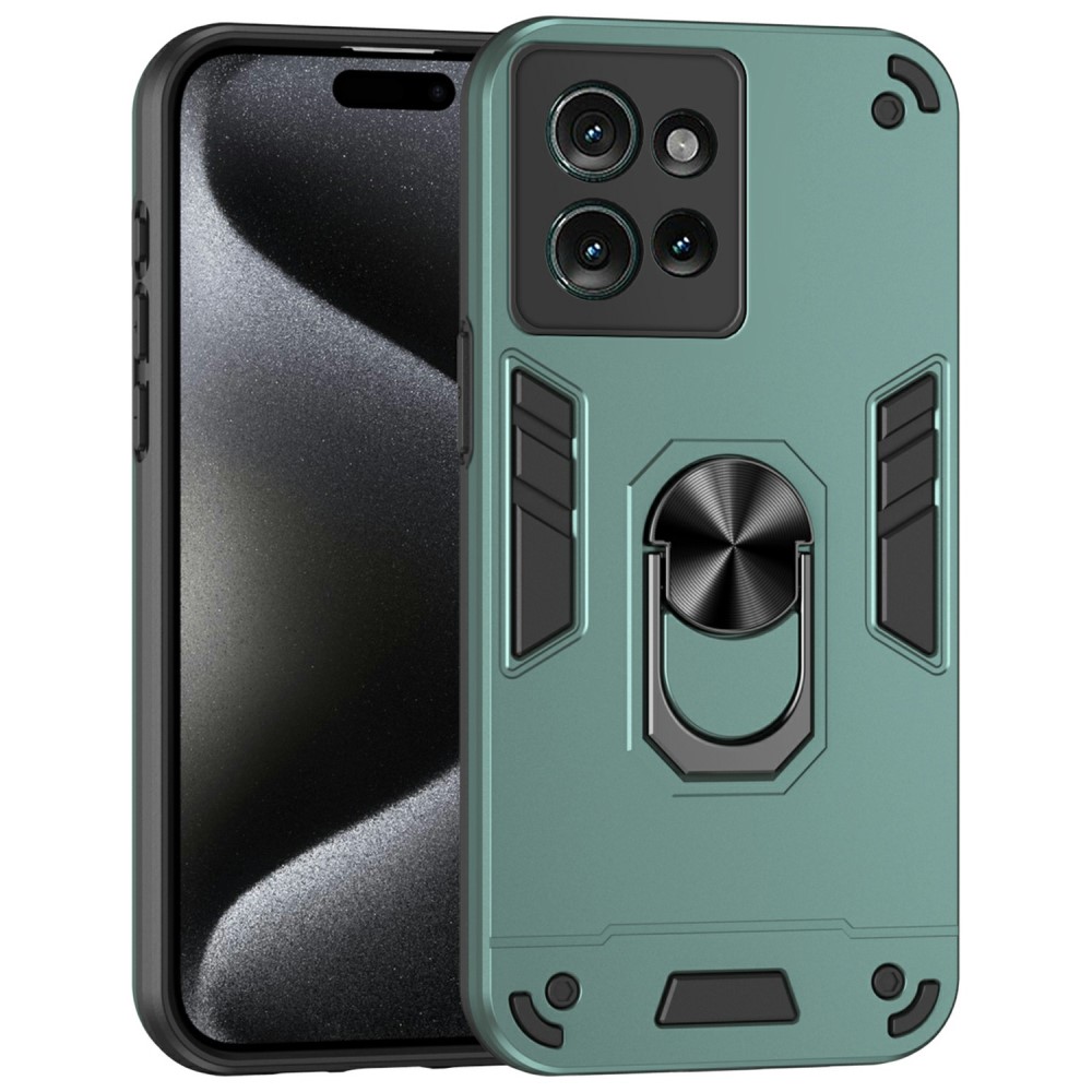  Motorola Edge 50 Skal Hybrid Armor Ring Grön
