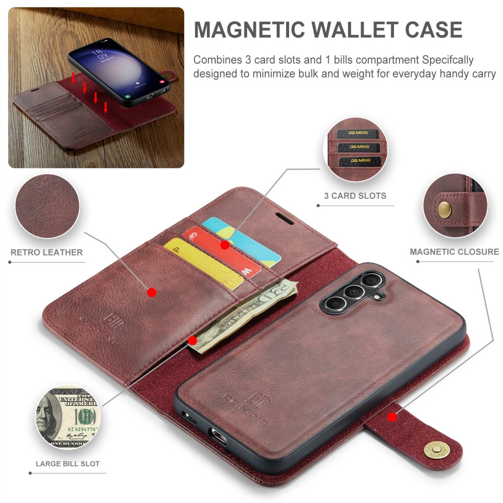 DG.MING DG.MING Samsung Galaxy A16 2in1 Magnet Fodral / Skal Röd