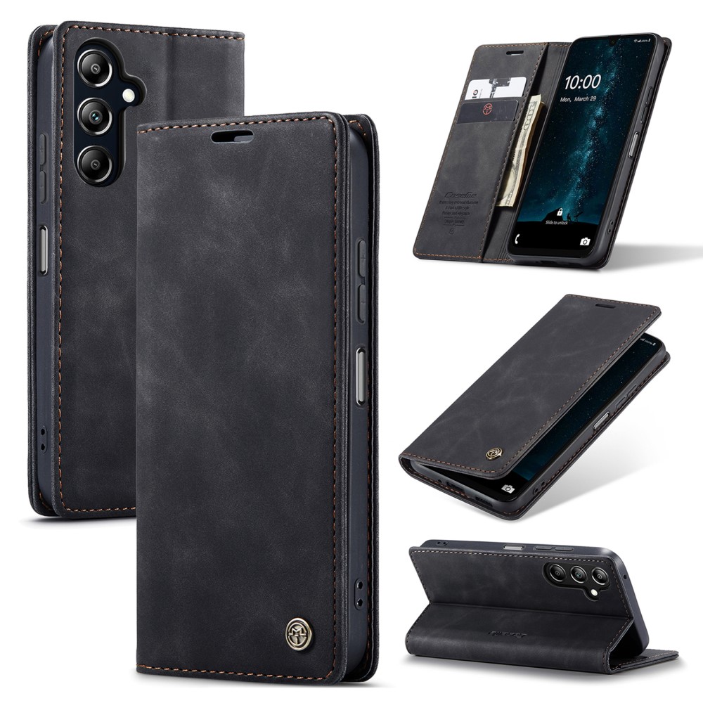 CASEME CASEME Samsung Galaxy A16 Fodral Flip Retro Läder Svart