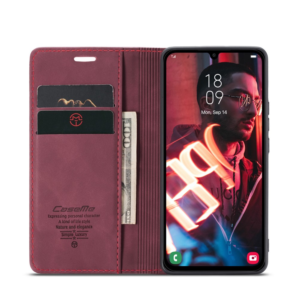 CASEME CASEME Samsung Galaxy A16 Fodral Flip Retro Läder Röd