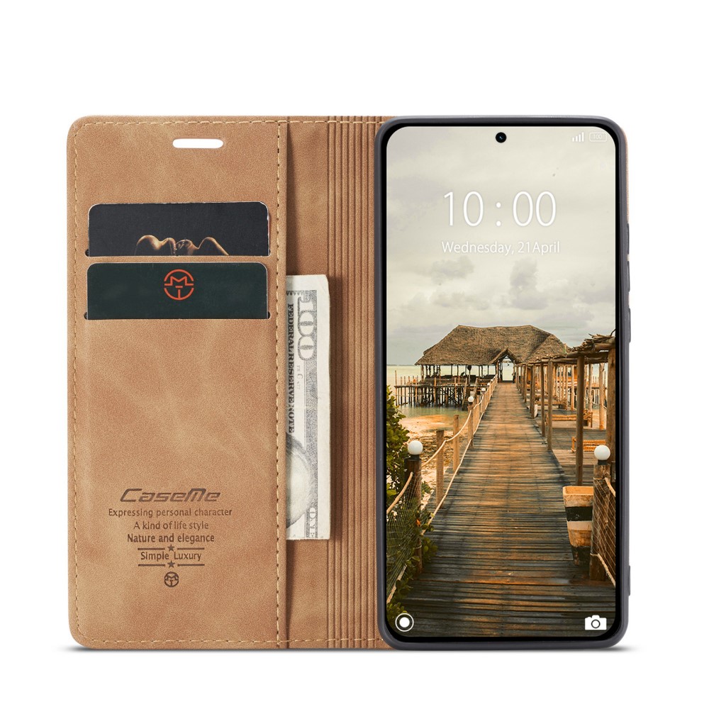 CASEME CASEME Xiaomi 14T Pro Fodral Flip Läder Brun