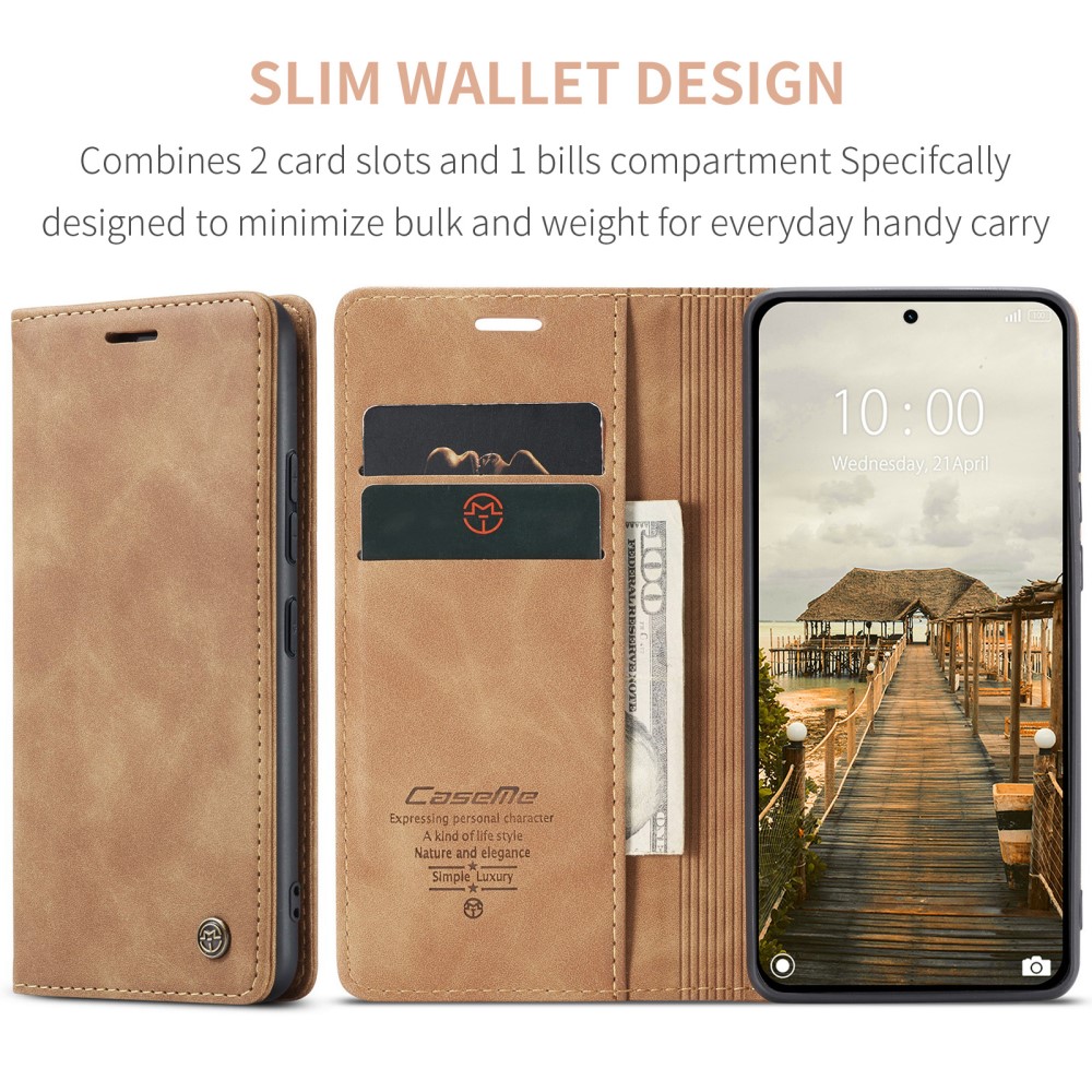 CASEME CASEME Xiaomi 14T Pro Fodral Flip Läder Brun