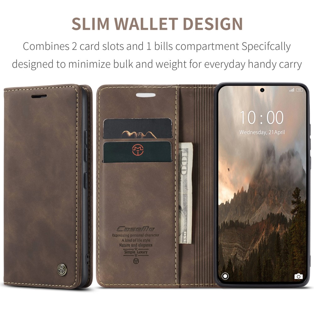 CASEME CASEME Xiaomi 14T Pro Fodral Flip Läder Mörk Brun