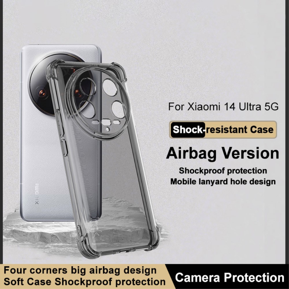 IMAK IMAK Xiaomi 14 Ultra Skal TPU AirBag Tonad Svart