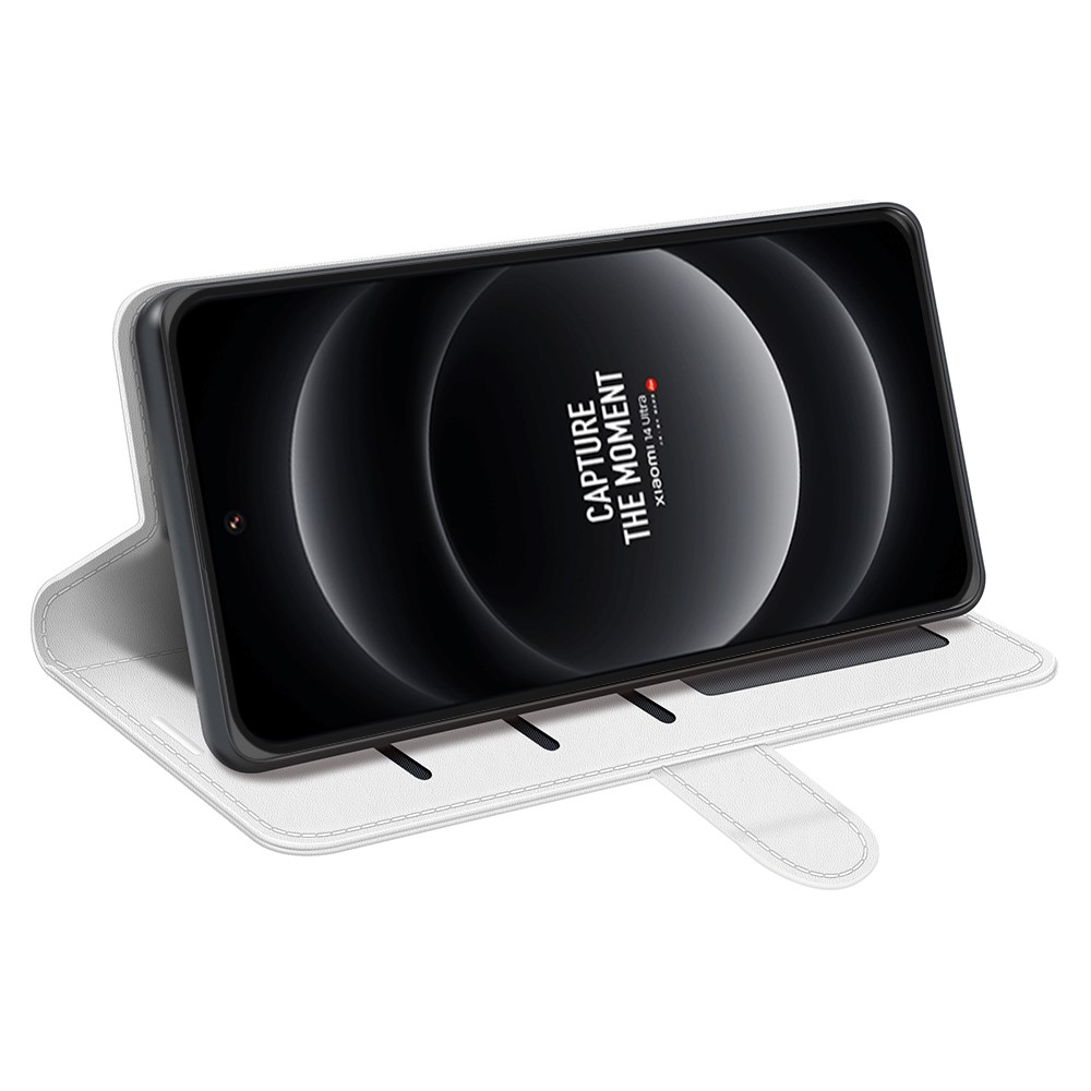  Xiaomi 14 Ultra Fodral Crazy Horse Läder Vit