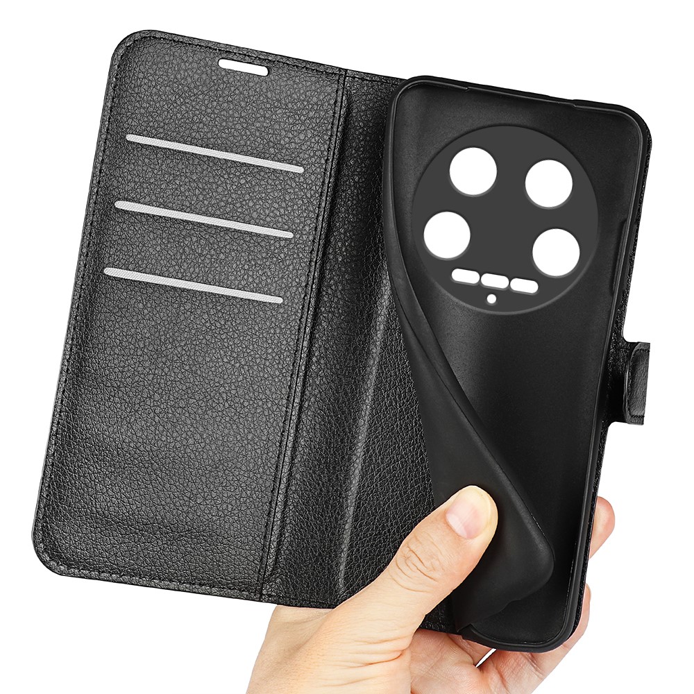  Xiaomi 14 Ultra Fodral Litchi Läder Svart