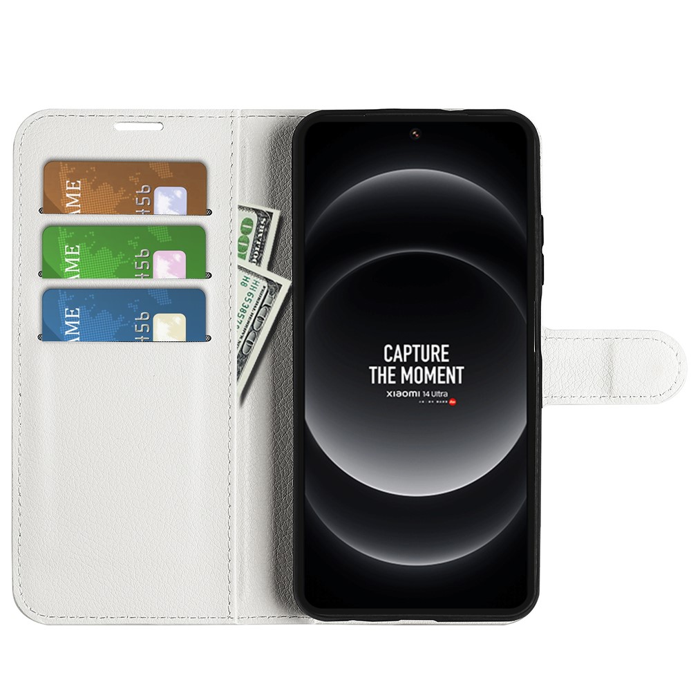  Xiaomi 14 Ultra Fodral Litchi Läder Vit