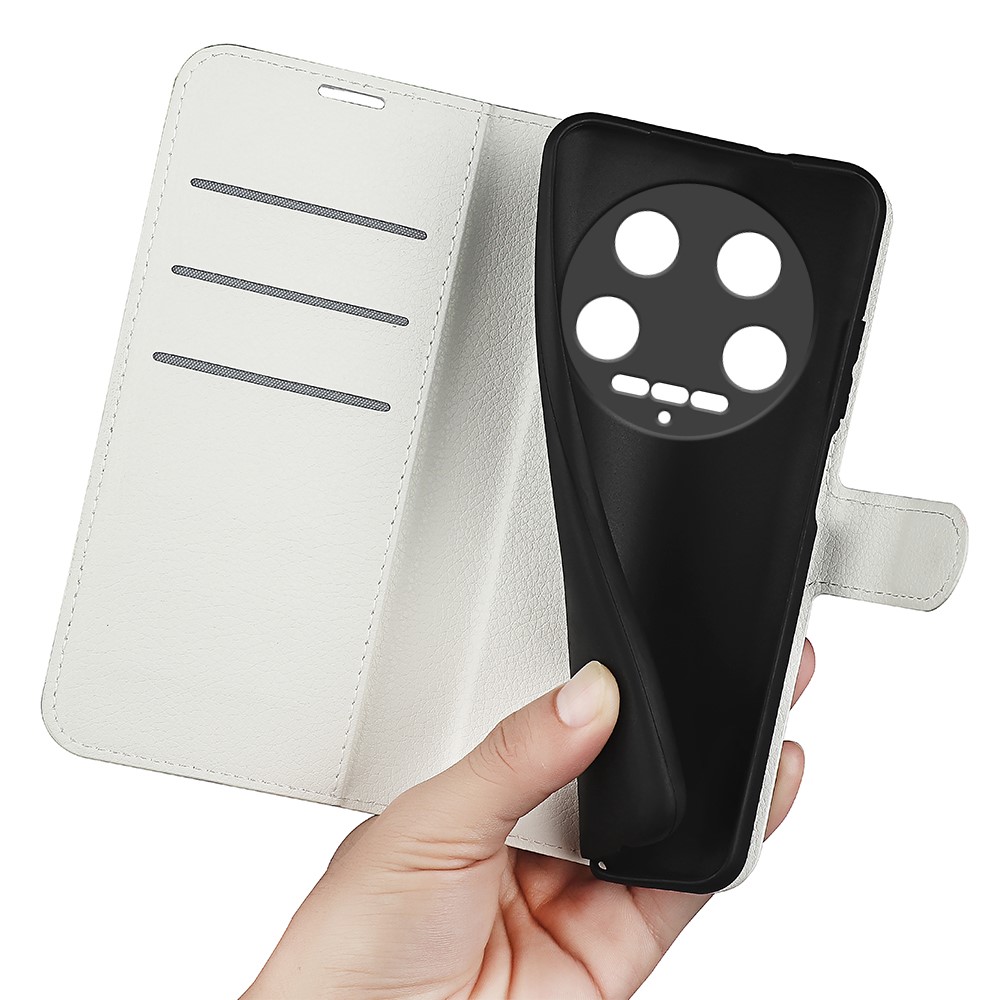  Xiaomi 14 Ultra Fodral Litchi Läder Vit
