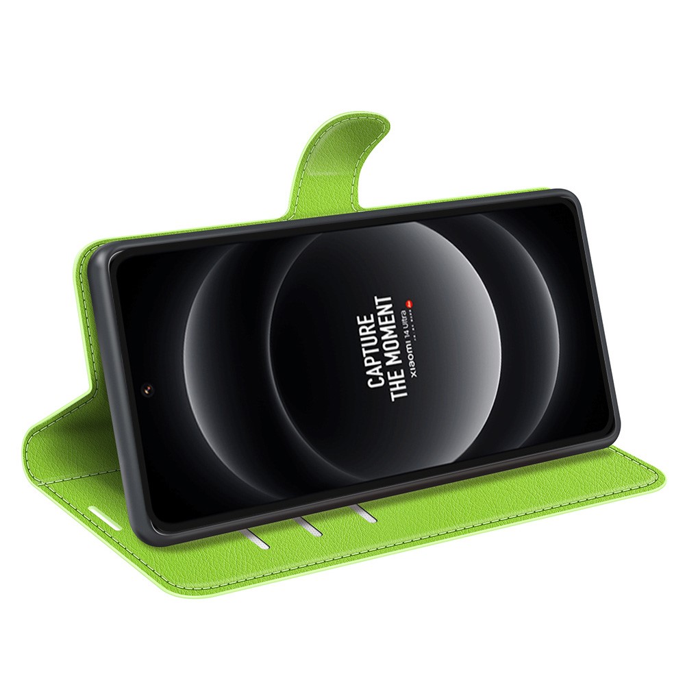  Xiaomi 14 Ultra Fodral Litchi Läder Grön