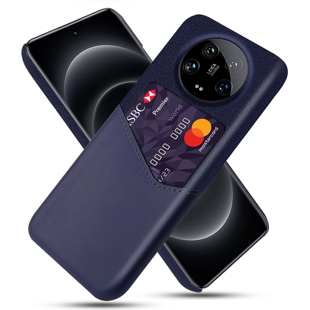  Xiaomi 14 Ultra Skal Med Kortfack Läder Blå