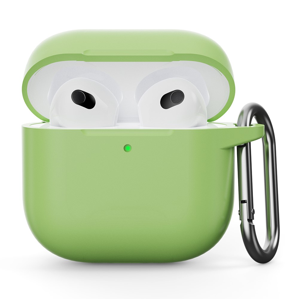  AirPods 4 Skal Med Krok Silikon Grön