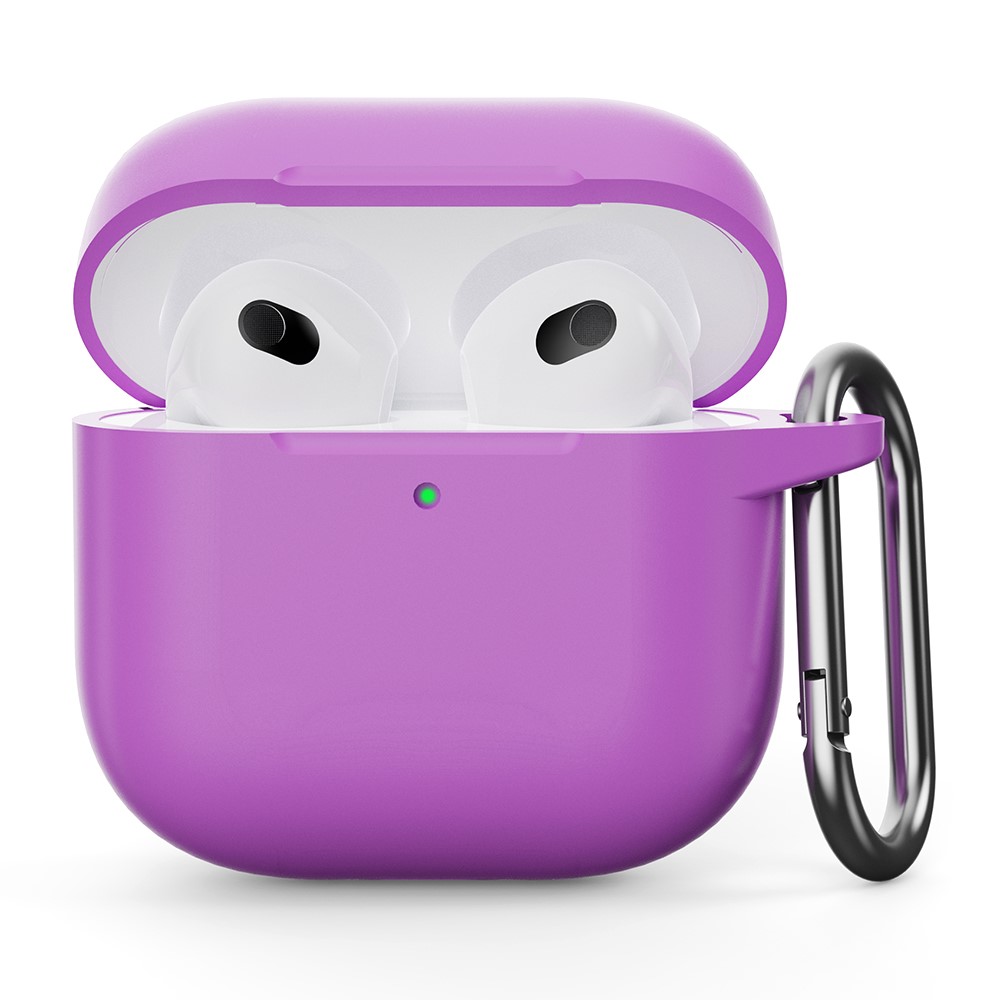  AirPods 4 Skal Med Krok Silikon Lila