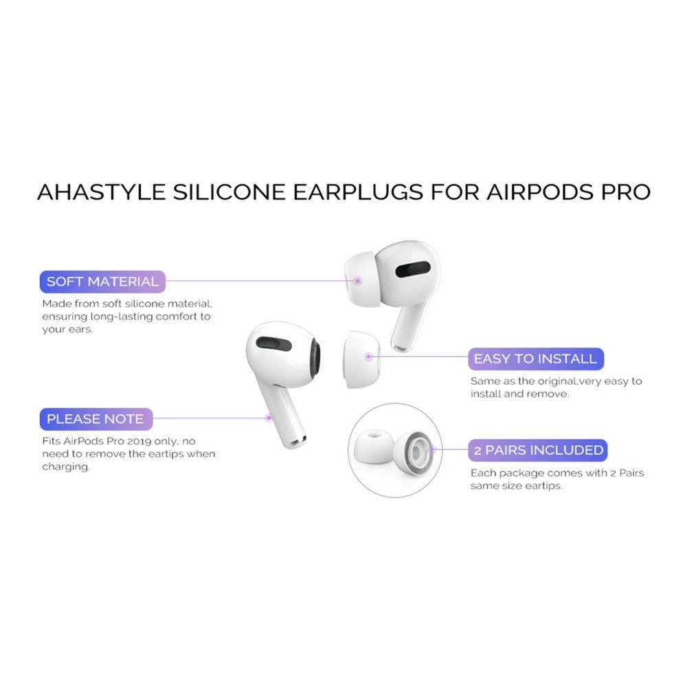AHASTYLE AHASTYLE AirPods Pro 2/AirPods Pro 3-PACK Öronpluggar Vit