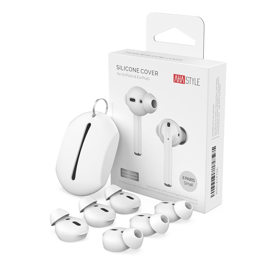 AHASTYLE AHASTYLE AirPods 2/1 3-PACK Öronpluggar Silikon Storlek L Vit