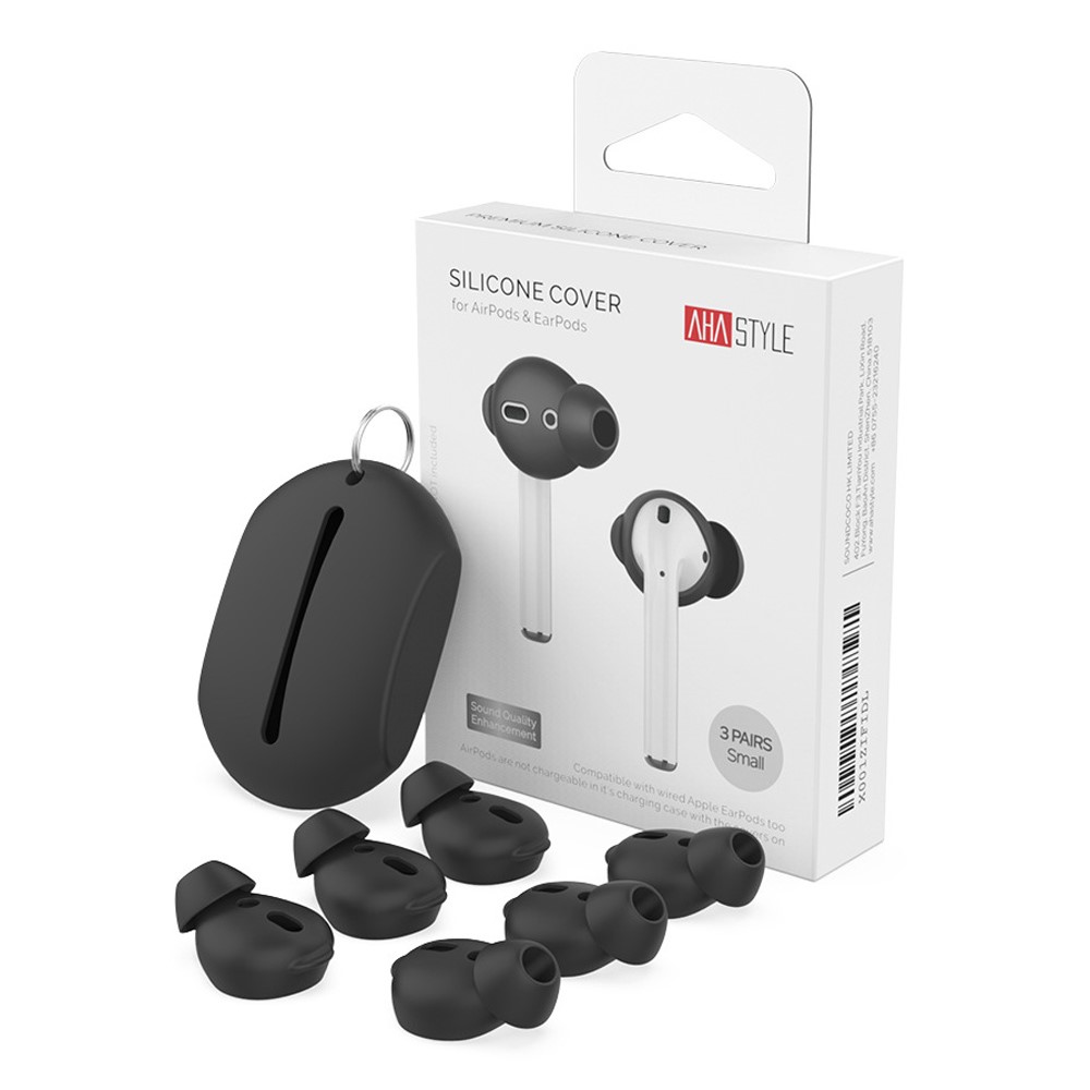 AHASTYLE AHASTYLE AirPods 2/1 3-PACK Öronpluggar Silikon Storlek L Svart