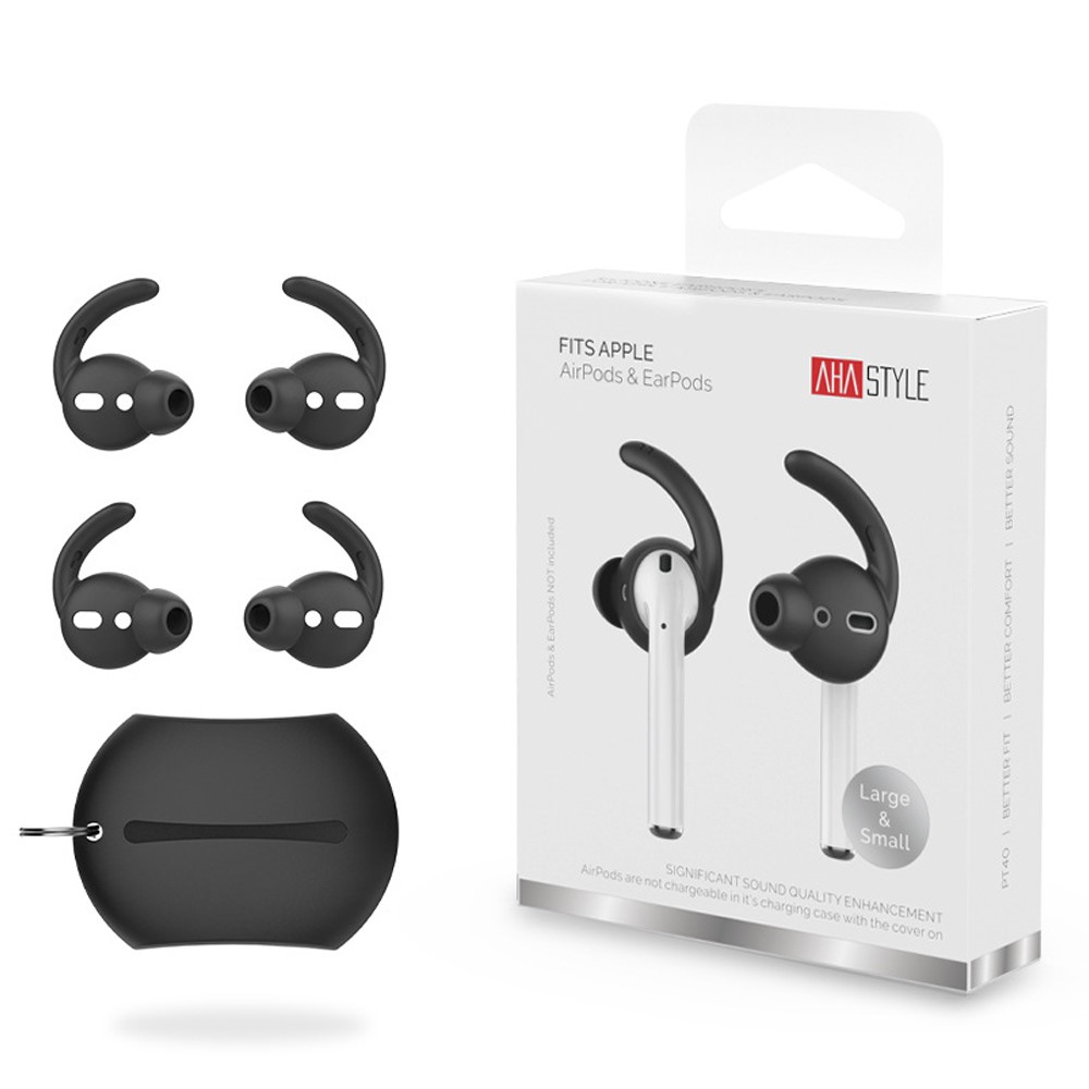 AHASTYLE AHASTYLE AirPods 2/1 2-PACK Öronpluggar Silikon Storlek S Svart