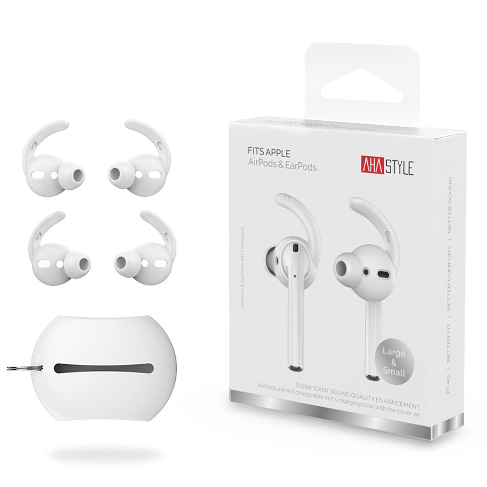 AHASTYLE AHASTYLE AirPods 2/1 2-PACK Öronpluggar Silikon Storlek S Vit