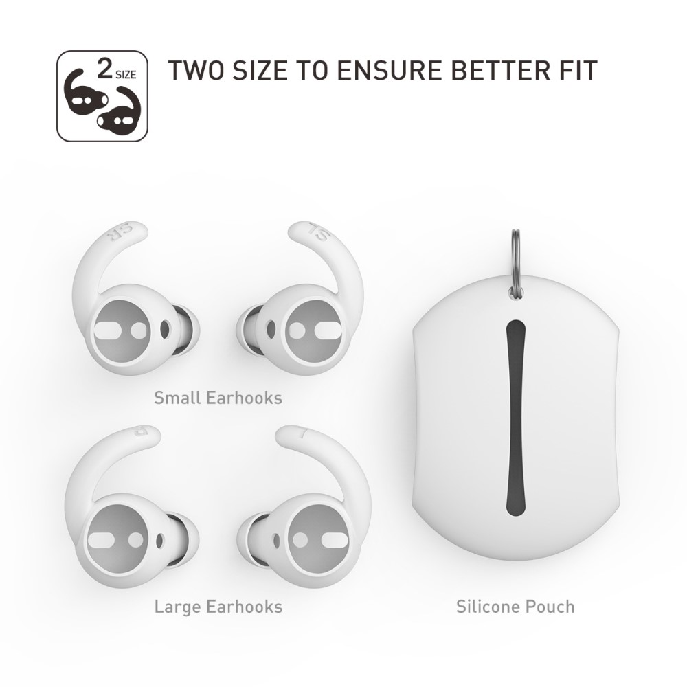 AHASTYLE AHASTYLE AirPods 2/1 2-PACK Öronpluggar Silikon Storlek S Vit