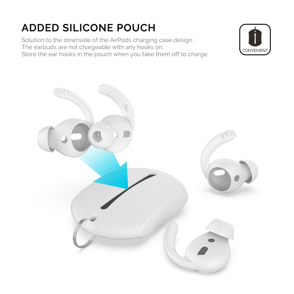 AHASTYLE AHASTYLE AirPods 2/1 2-PACK Öronpluggar Silikon Storlek S Vit