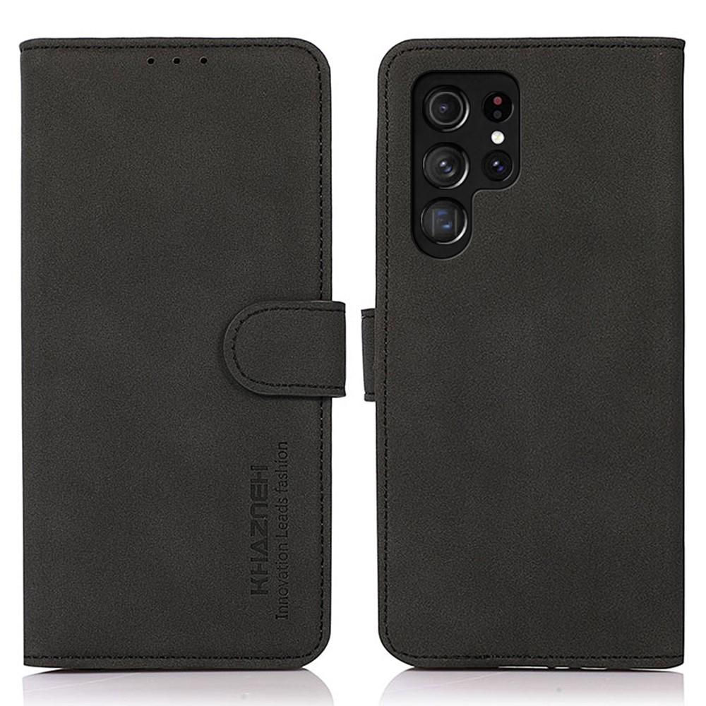 KHAZNEH KHAZNEH Samsung Galaxy S25 Ultra Fodral Retro Läder Svart