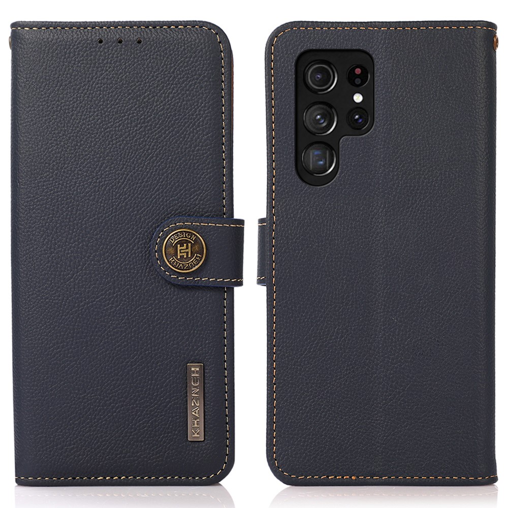 KHAZNEH KHAZNEH Samsung Galaxy S25 Ultra Fodral Äkta Läder Blå