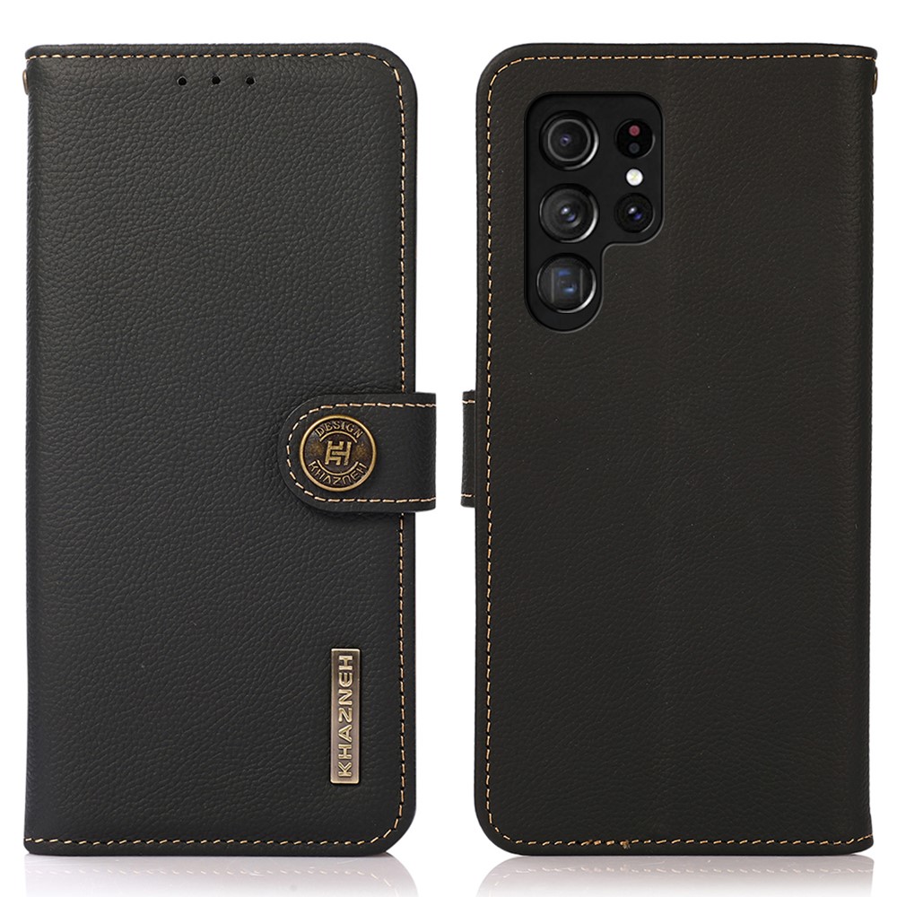 KHAZNEH KHAZNEH Samsung Galaxy S25 Ultra Fodral Äkta Läder Svart