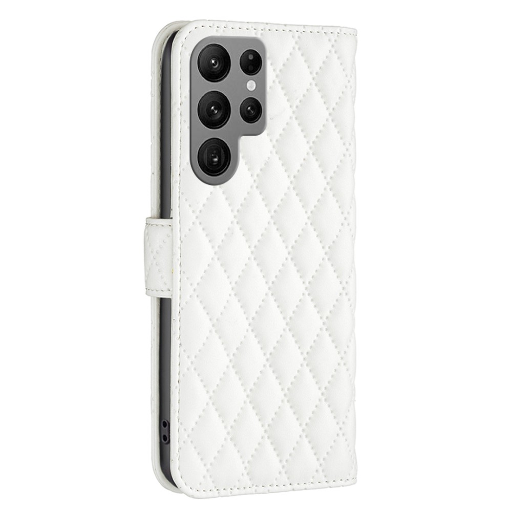  Samsung Galaxy S25 Ultra Fodral Diamond Läder Vit