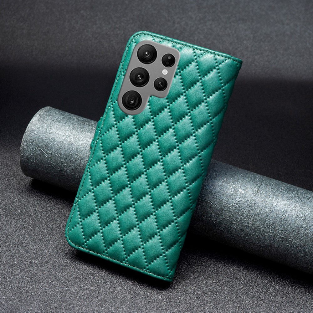  Samsung Galaxy S25 Ultra Fodral Diamond Läder Grön