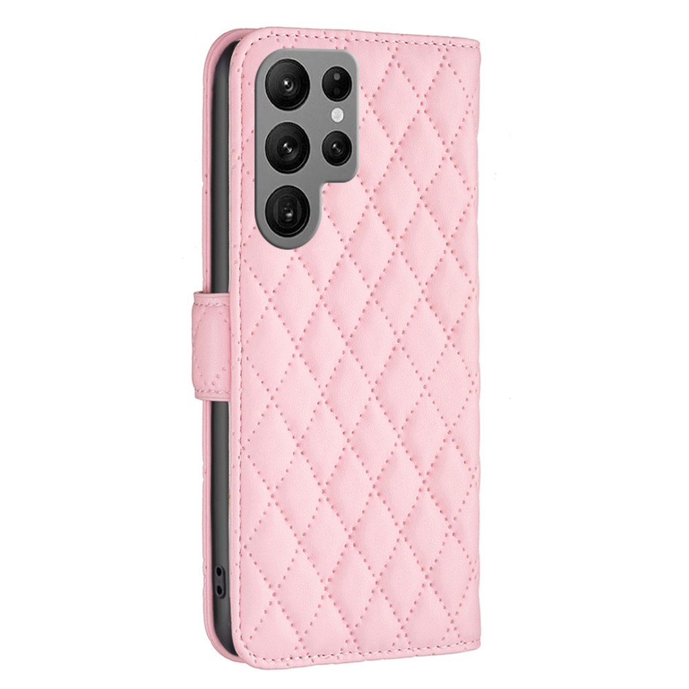  Samsung Galaxy S25 Ultra Fodral Diamond Läder Rosa
