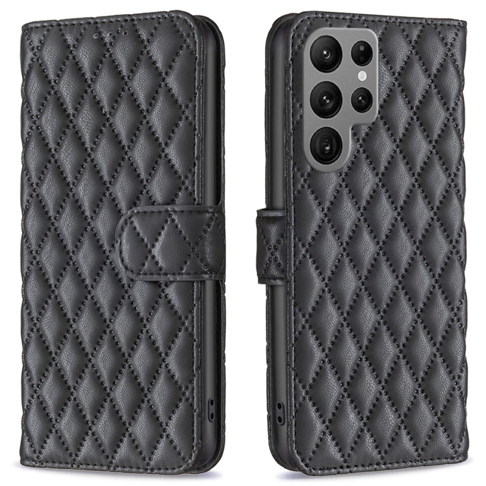  Samsung Galaxy S25 Ultra Fodral Diamond Läder Svart