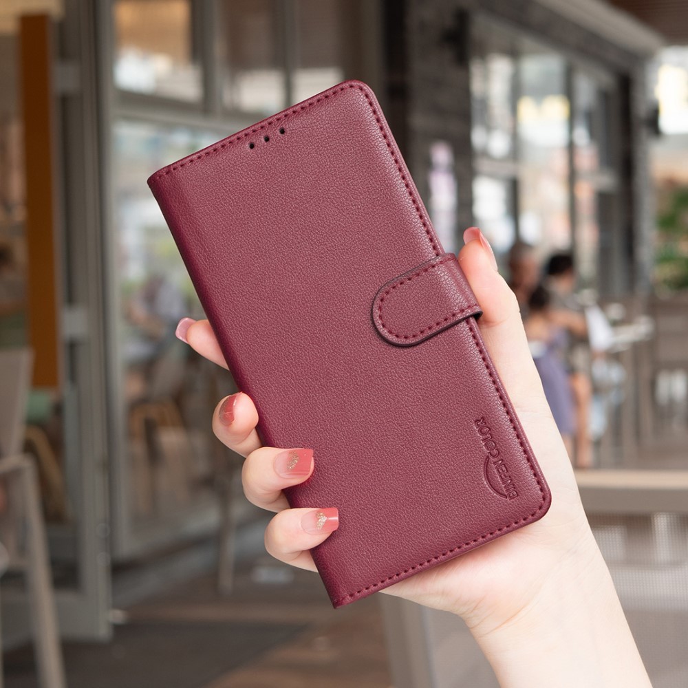  Samsung Galaxy S25 Ultra Fodral Läder RFID Röd
