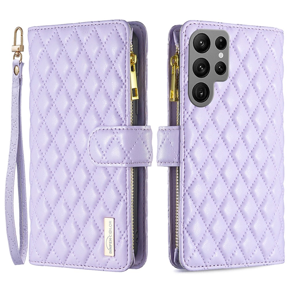 BINFEN BINFEN Galaxy S25 Ultra Fodral Diamond Multifunktionell Lila