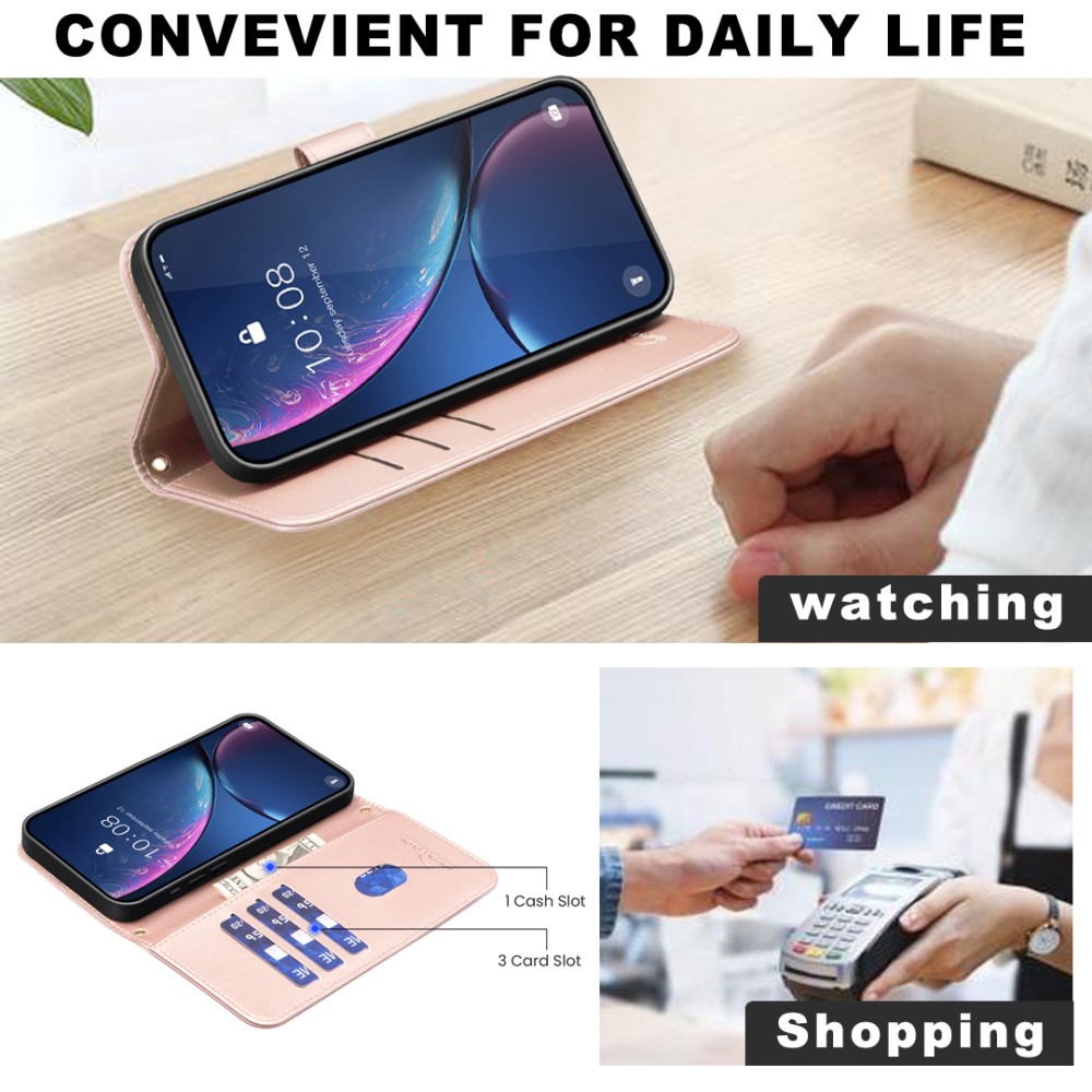  Samsung Galaxy S25 Ultra Fodral Läder Rutor Roséguld