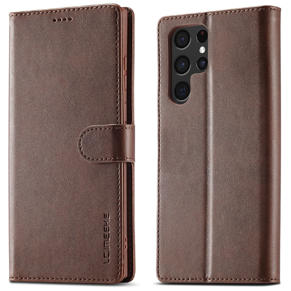 LC.IMEEKE LC.IMEEKE Samsung Galaxy S25 Ultra Fodral Läder Brun