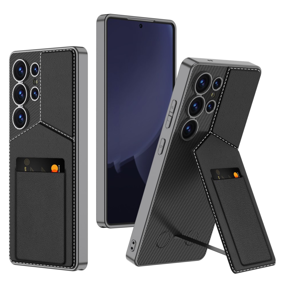 GKK GKK Galaxy S25 Ultra Skal Kickstand Med Korthållare Svart