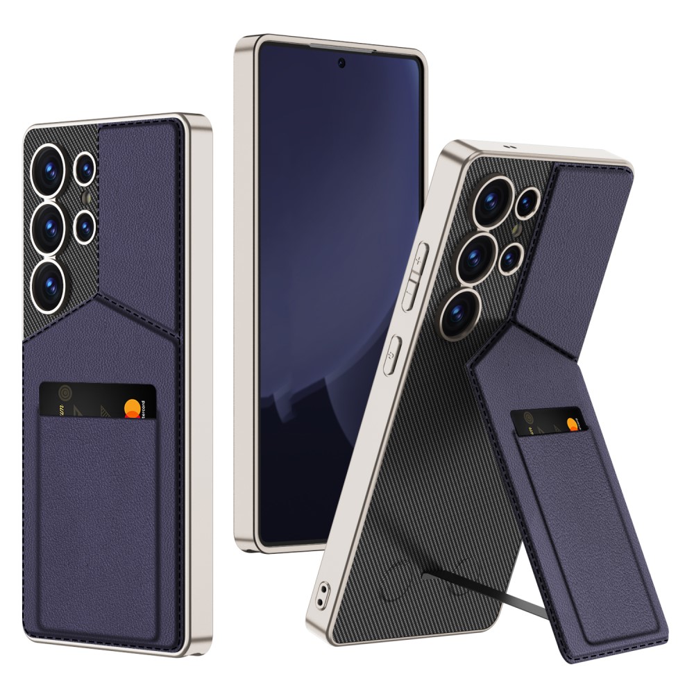 GKK GKK Galaxy S25 Ultra Skal Kickstand Med Korthållare Blå