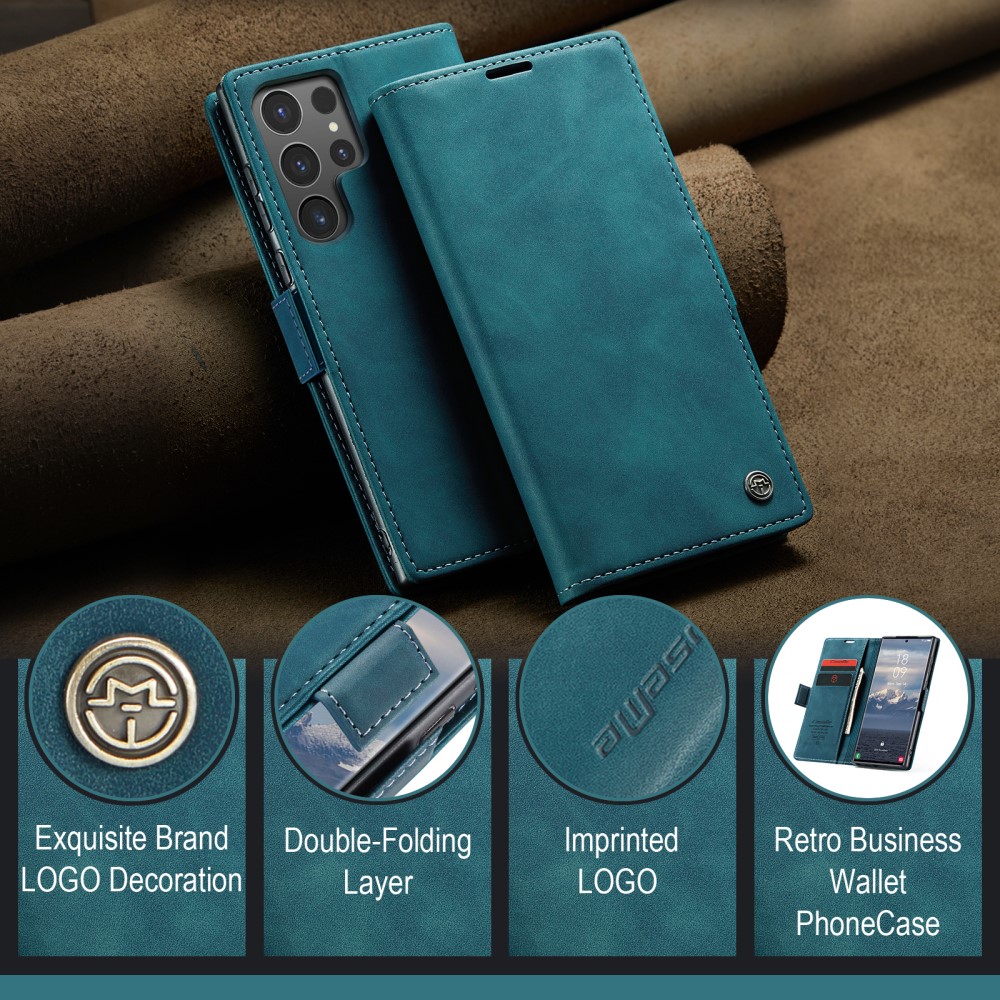 CASEME CASEME Samsung Galaxy S25 Ultra Fodral Retro Läder Blå