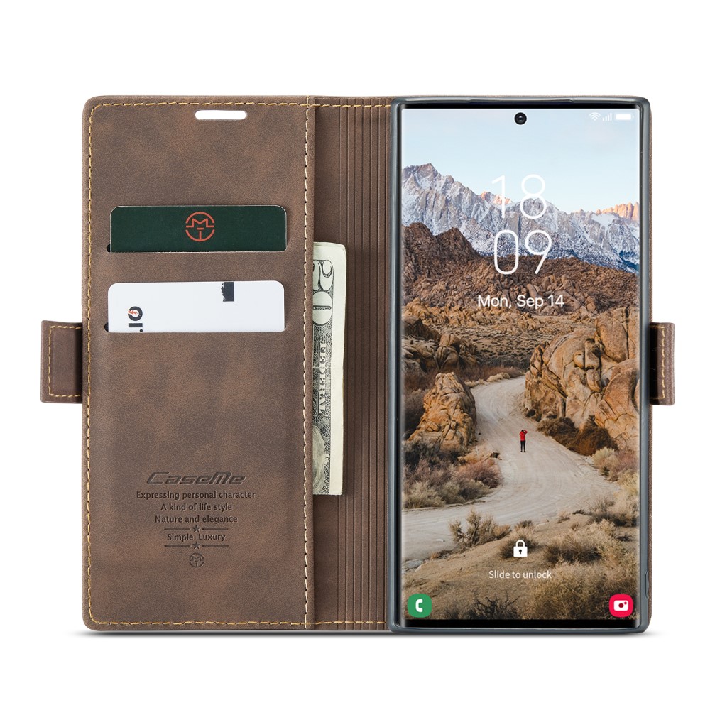 CASEME CASEME Samsung Galaxy S25 Ultra Fodral Retro Läder Brun
