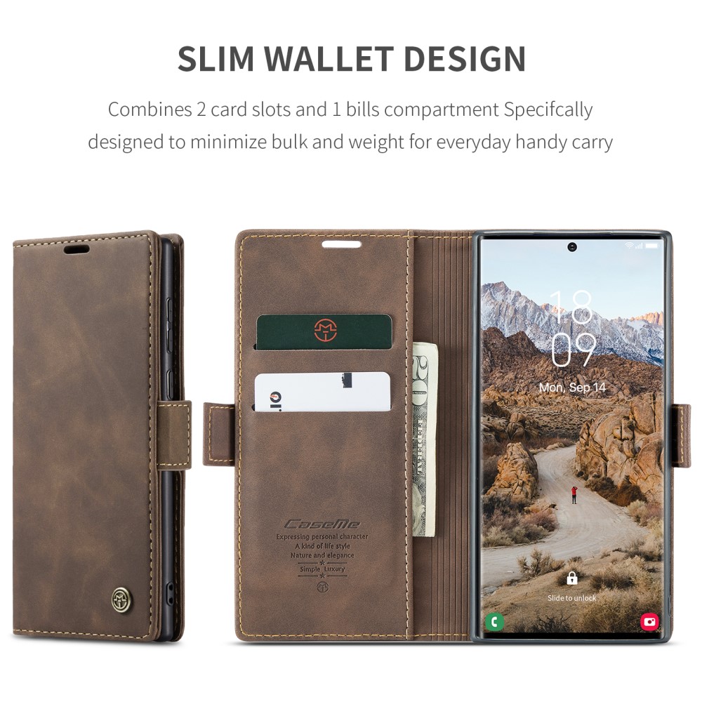 CASEME CASEME Samsung Galaxy S25 Ultra Fodral Retro Läder Brun