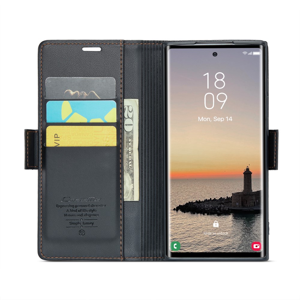 CASEME CASEME Galaxy S25 Ultra Fodral RFID Slim Läder Svart
