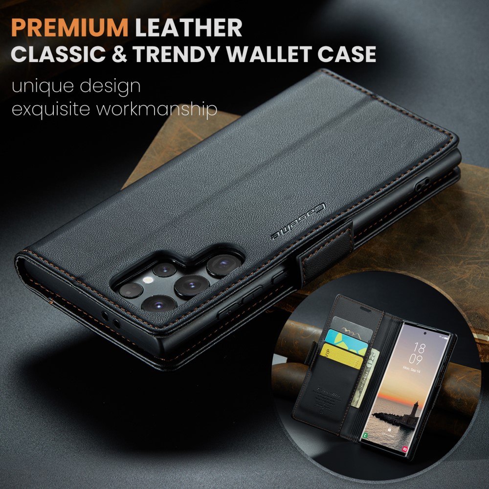 CASEME CASEME Galaxy S25 Ultra Fodral RFID Slim Läder Svart