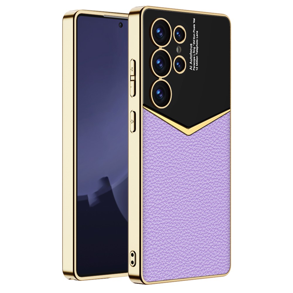GKK GKK Galaxy S25 Ultra Skal Läder Hybrid Electroplate Lila
