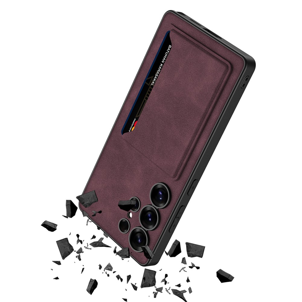 GKK GKK Galaxy S25 Ultra Skal Med Kortfack/Kickstand Läder Svart