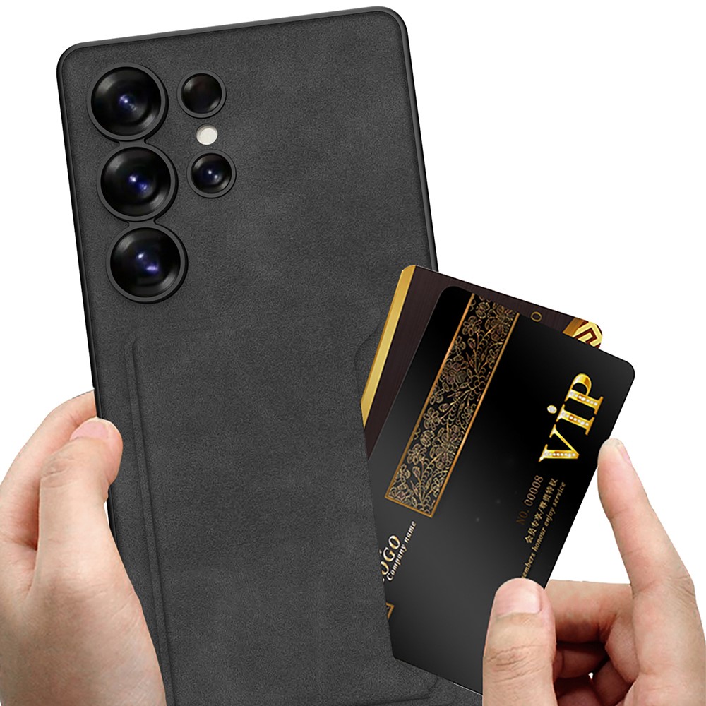 GKK GKK Galaxy S25 Ultra Skal Med Kortfack/Kickstand Läder Svart