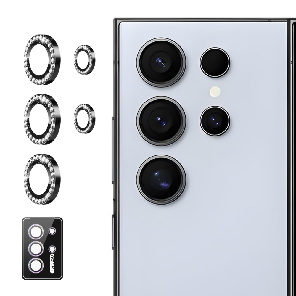 ENKAY ENKAY Galaxy S25 Ultra Linsskydd Rhinestone Svart