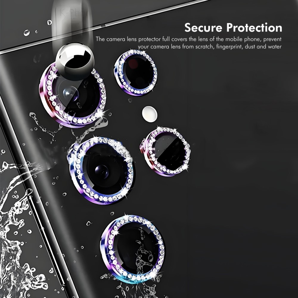 ENKAY ENKAY Galaxy S25 Ultra Linsskydd Rhinestone Lila
