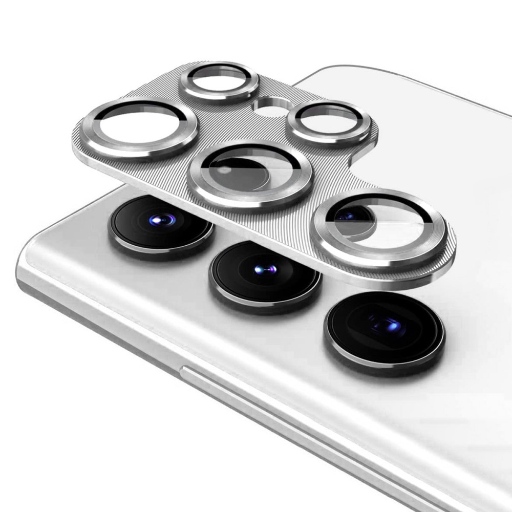 ENKAY ENAKY Galaxy S25 Ultra Linsskydd Aluminium Härdat Glas Silver
