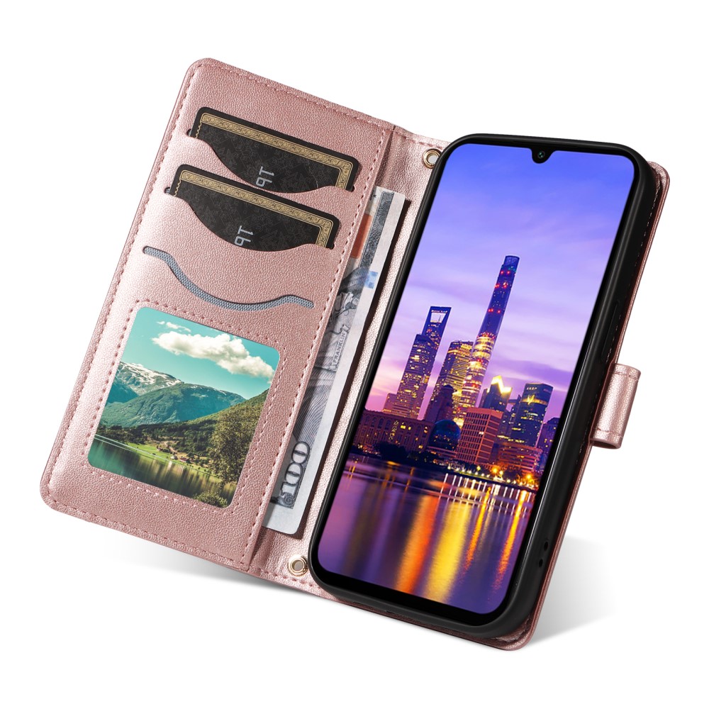  Samsung Galaxy A16 / A26 5G Fodral Rhombus Läder Roséguld