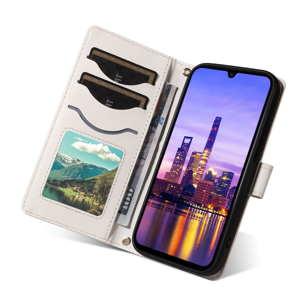  Samsung Galaxy A16 / A26 5G Fodral Rhombus Läder Vit